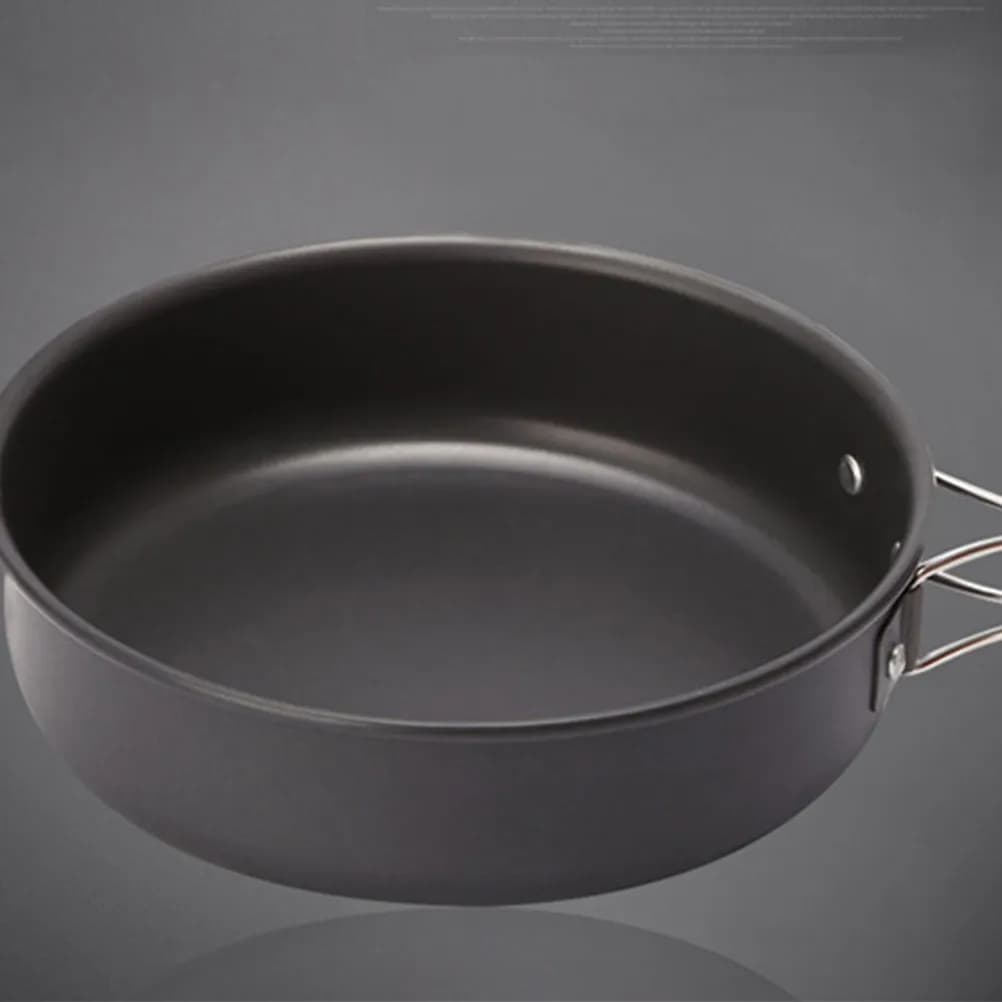 Outdoor Aluminum Alloy Board with Foldable Handle, Portable Camping Pentola, Lightweight Padella for Eggs, Pancake, Omelette, Safe