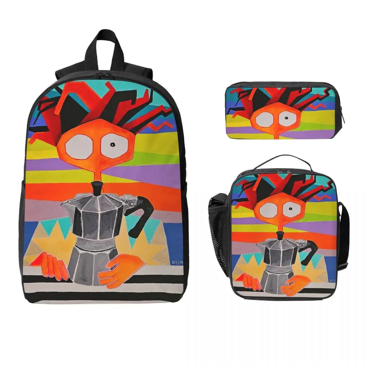 Espresso Backpack Student Boys Girls BookBag School Bag Laptop Shoulder Bags 3ps Insulated Lunch Bag Pencil Case
