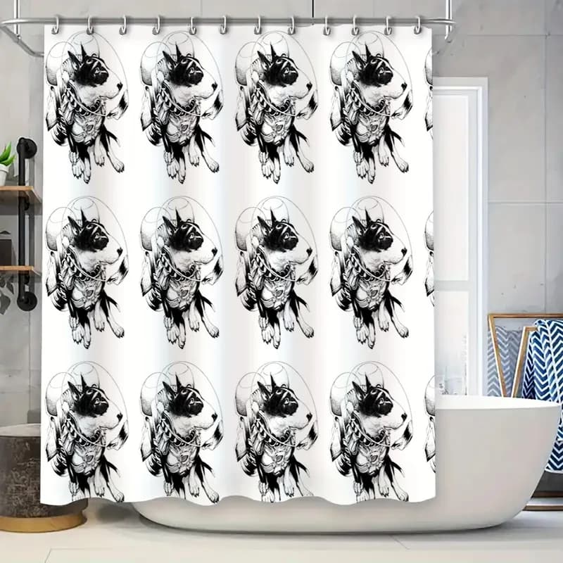 Tenda da doccia per gatti anime Set da bagno per decorazioni giapponesi Kawaii Set da bagno impermeabile per gattini carini Decorazioni per la casa