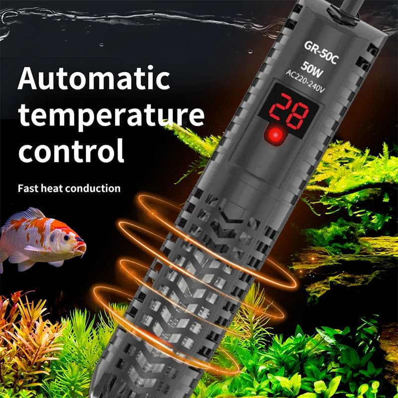 Riscaldatore sommergibile per acquari Display digitale Asta riscaldante per acquario con termometro Controllo costante della temperatura 220-240 V