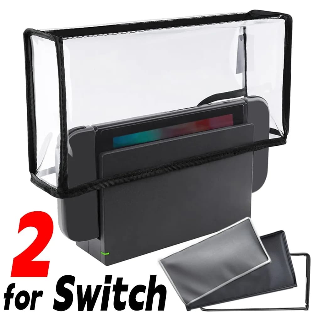 Copertura antipolvere trasparente per Switch 2 Custodia protettiva antipolvere Panno Oxford impermeabile per dock per console di gioco Nintendo Switch 2