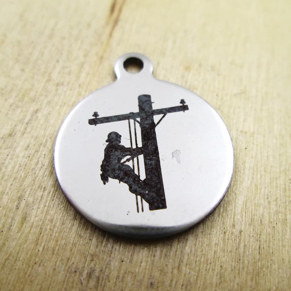 20-piece stainless steel men's pendants - laser engraved - customized - pendants with DIY pendants