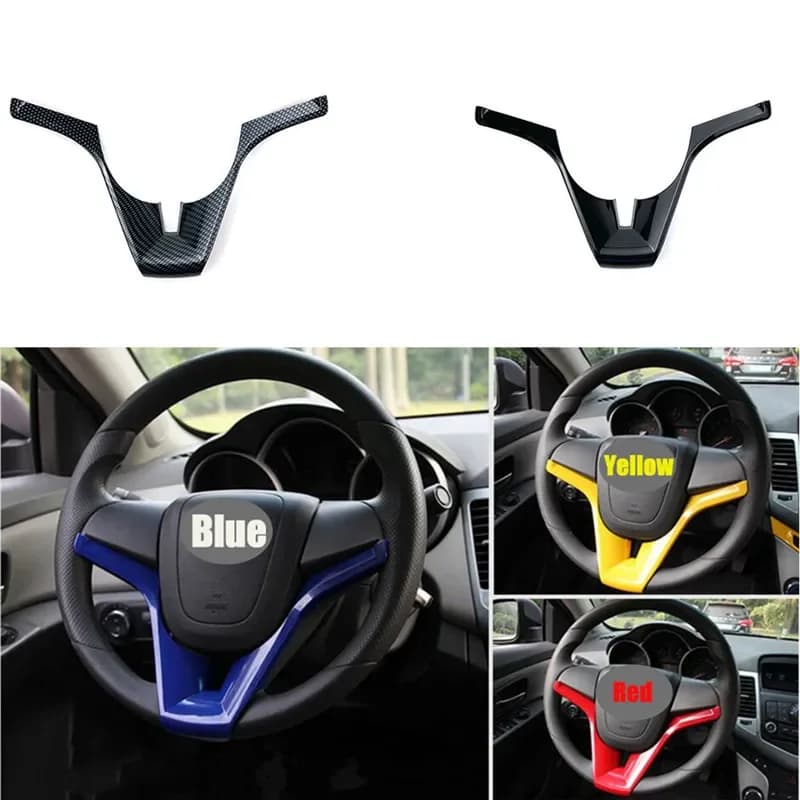 For Chevrolet Cruze Trax Tracker Sonic ONIX AVEO Orlando Car steering wheel Trim Cover Wall decal Chrome Accessories