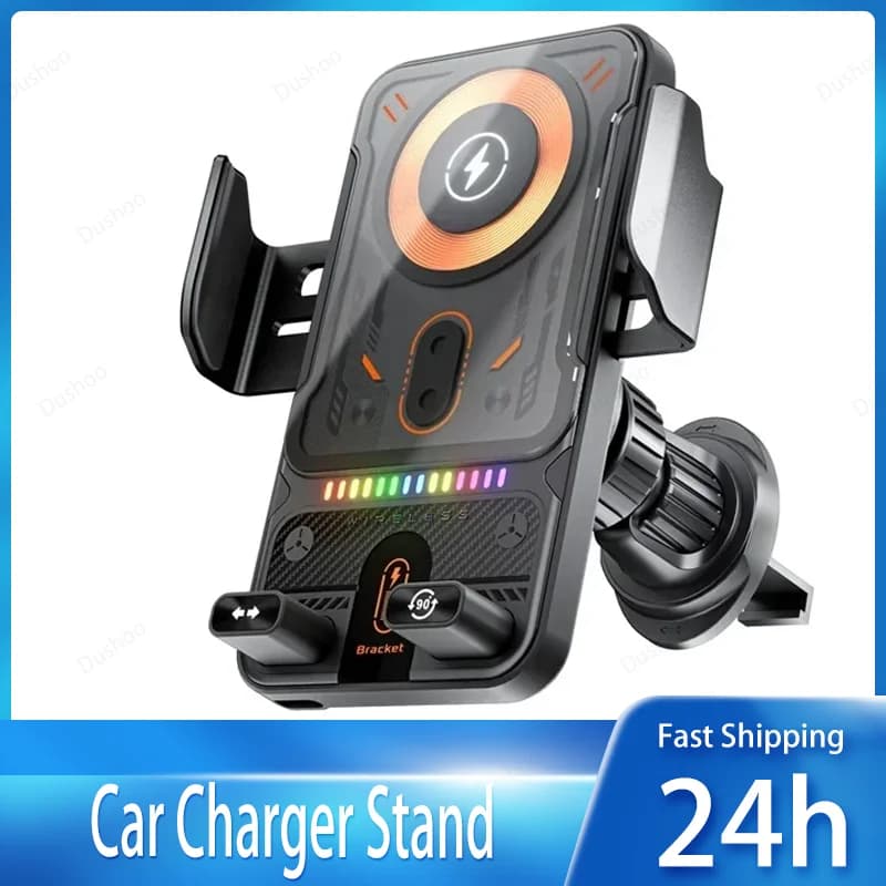 Universal 15 W 360 ° Car Wireless Charger Support for Samsung Galaxy Fold 7 6 5 4 Z Flip S25 S24 iPhone 17 16