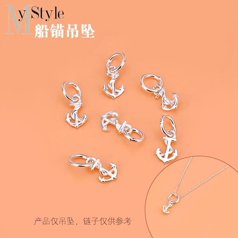 5 pezzi fai da te ciondolo ancora barca S925 collana in argento sterling braccialetto gioielli intrecciati a mano per donna