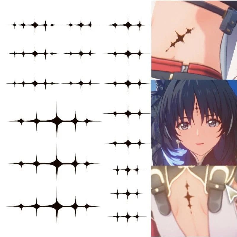 Game Wuthering Waves Rover Cosplay Tattoo Sticker Waterproof Temporary Adult Unisex Accessories Costume Prop Ornament Decoration