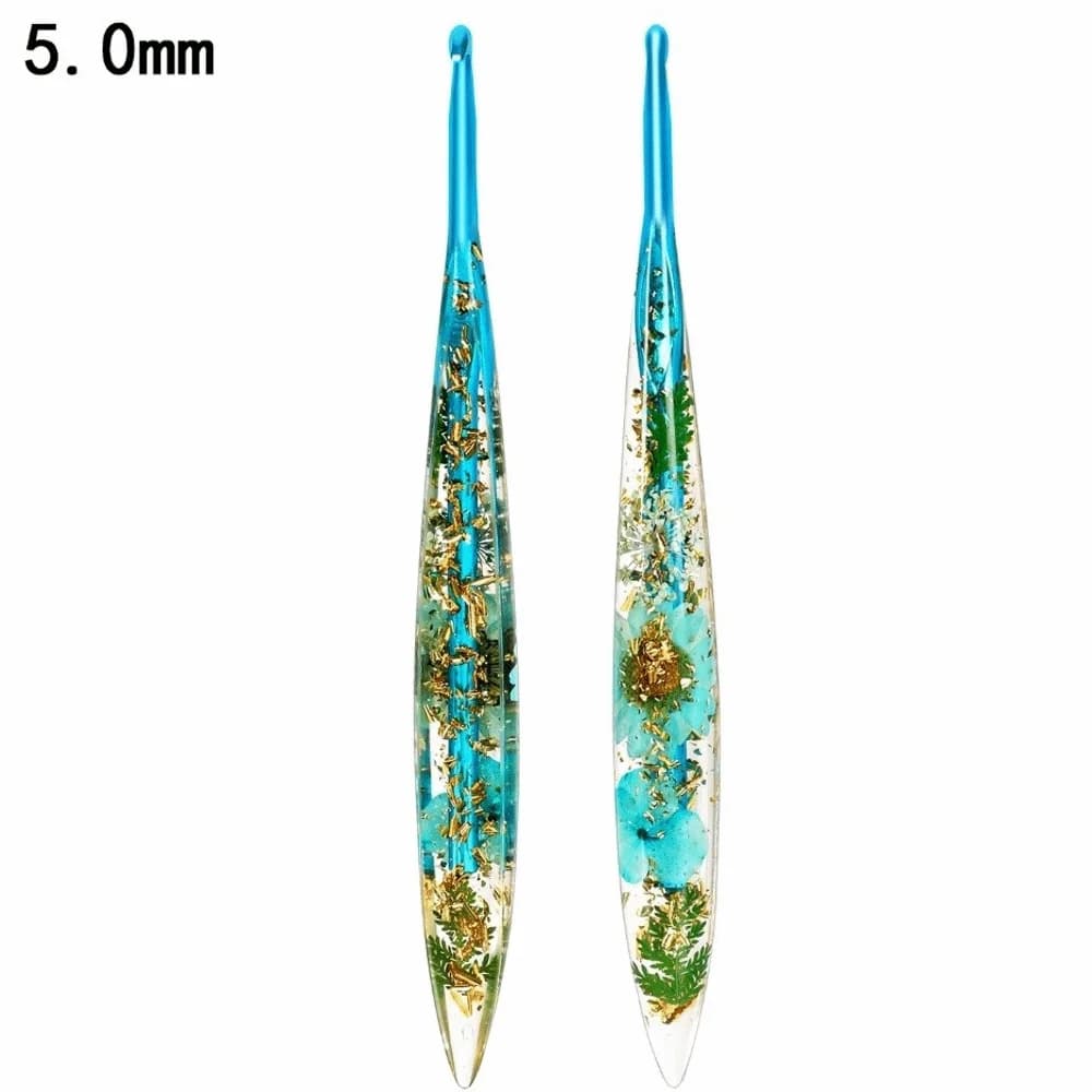 Utensili da Lavoro a Maglia: Uncinetti con Impugnatura in Resina Floreale Antiscivolo, Aghi per Tessitura e Lavorazione del Filato, 2.0-6.0mm, per Principianti