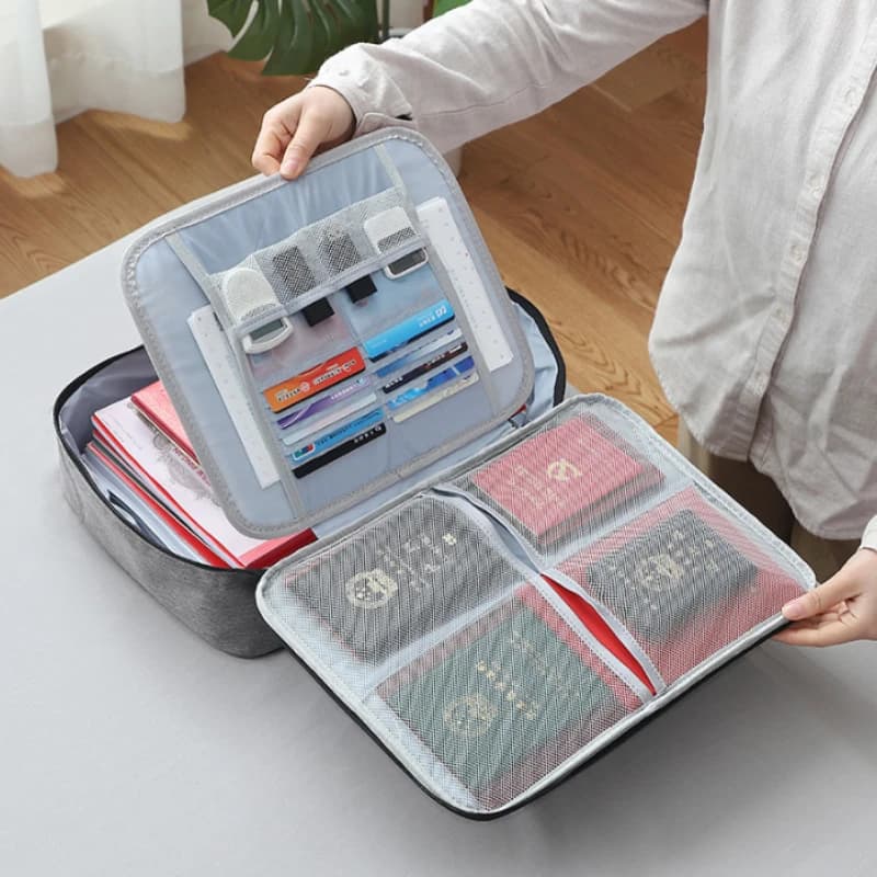 Custodia per documenti sicura per passaporto con serratura a combinazione Organizzatore di documenti Valigetta Porta cartelle Borsa da donna per uomo