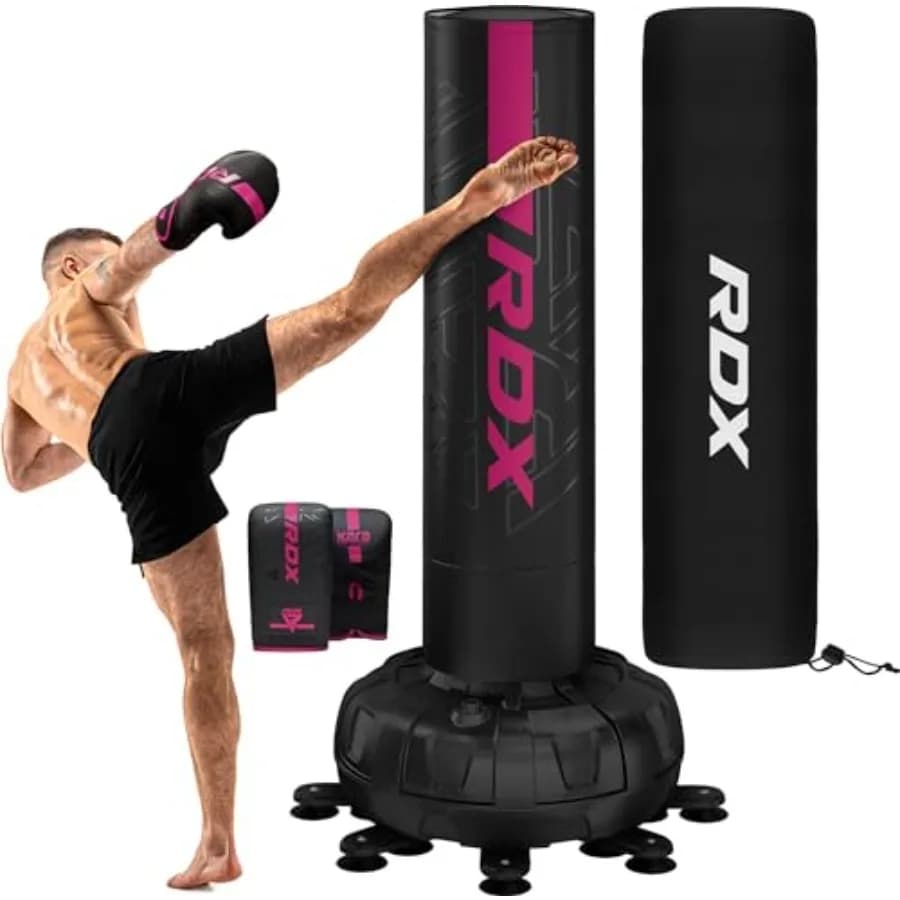 Boxing Bag XXL 330LBS with Gloves and Covers, Boxing Bag Set 72 Inches for Adults in Black with 17 Suction cups