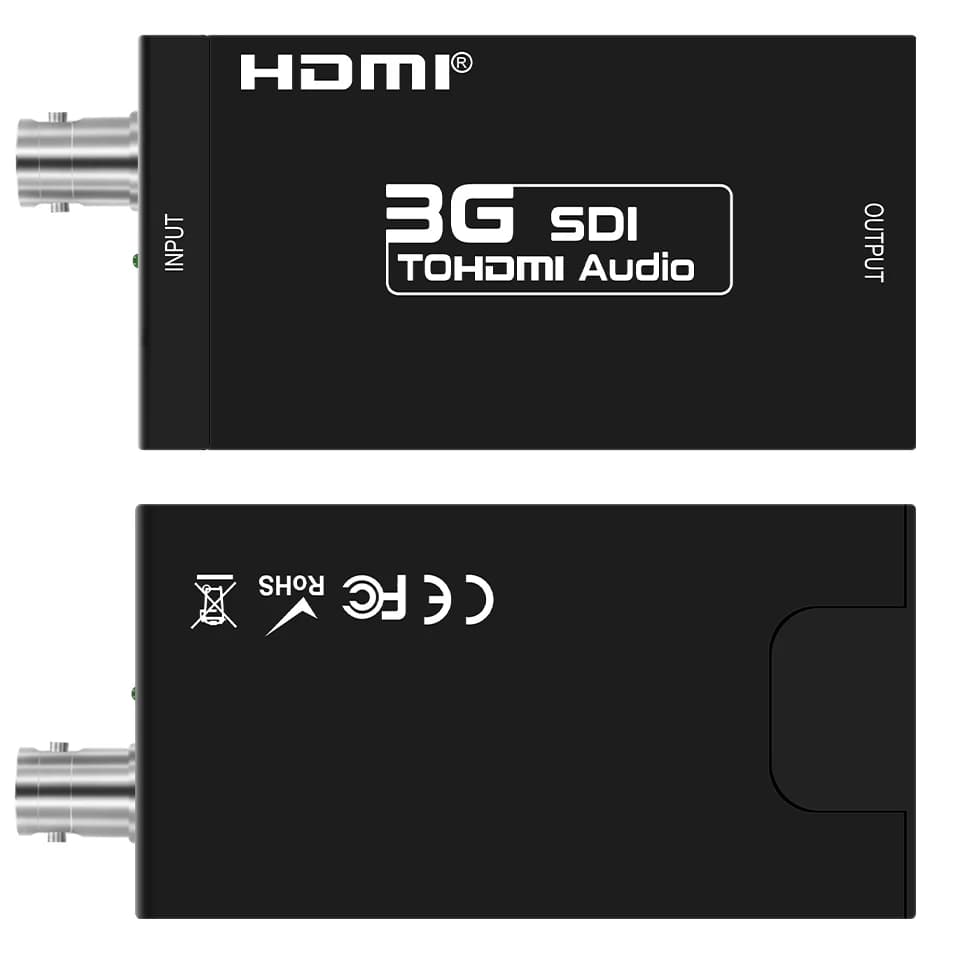 Convertitore SDI Convertitore da SDI a HDMI Convertitore audio video da 1080p 3G-SDI/SD-SDI a HDMI, adattatore da BNC a HDMI per fotocamera SDI