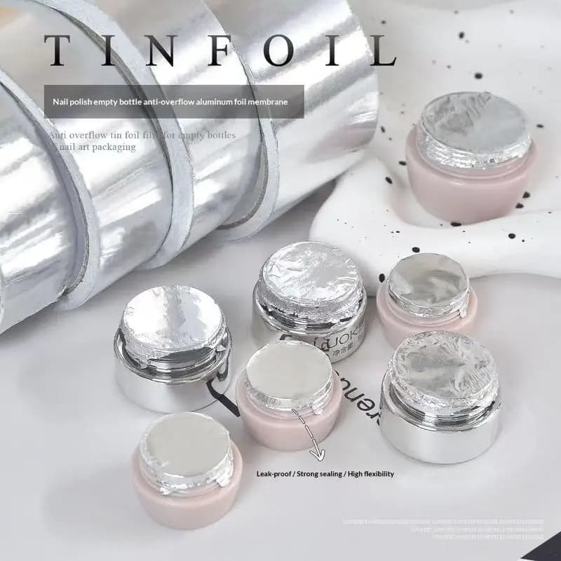 Nail Art Anti Overflow Aluminum Foil Membrane With Leak Proof Strong Sealing Light-proof Cover Nail Polish Jars Home Nail Salon