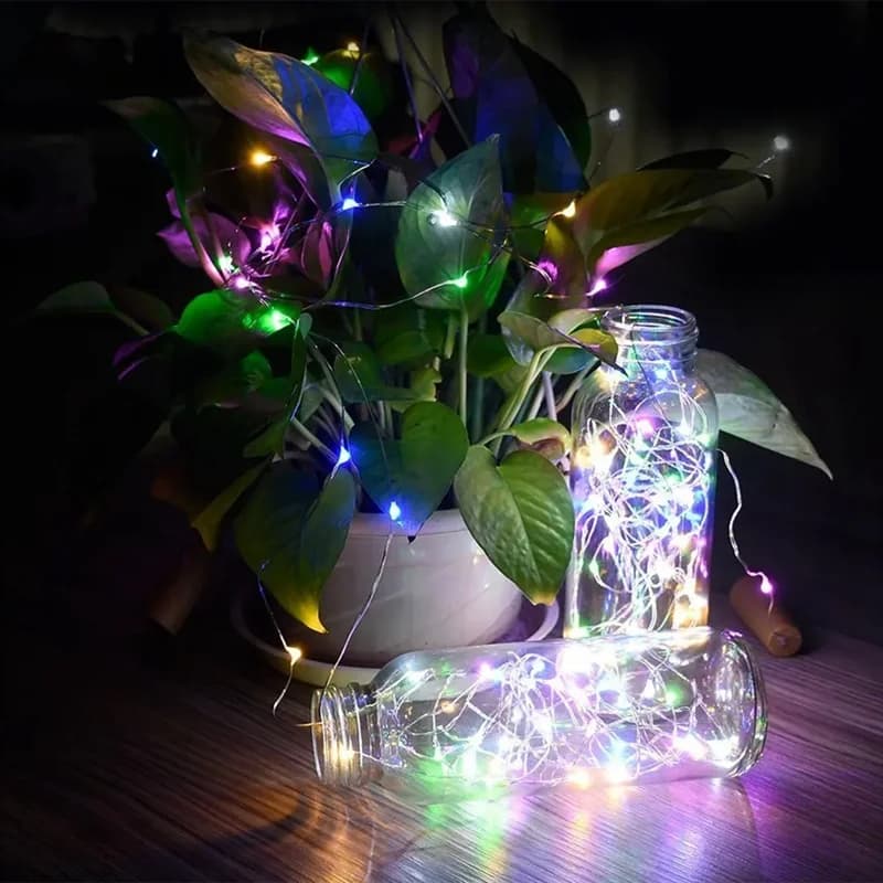 AT63-10 Pz Luce solare della stringa della bottiglia di vino 10LED Lucine solari a forma di sughero Lampada natalizia Decorazione del giardino della festa nuziale