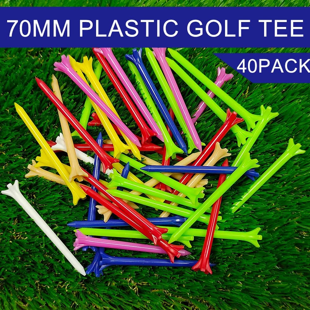 Set di 40 tee da golf in plastica da 2-3/4'' T-shirt da golf infrangibili, durata migliorata, attrito ridotto e distanza di guida maggiorata