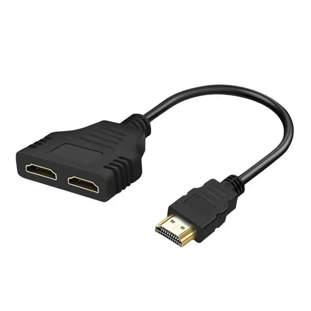 Adapter Splitter HDMI 4K Professional 2.0, Converter 1 Input 2 Outputs for Double Monitor, Hub HDMI Manual