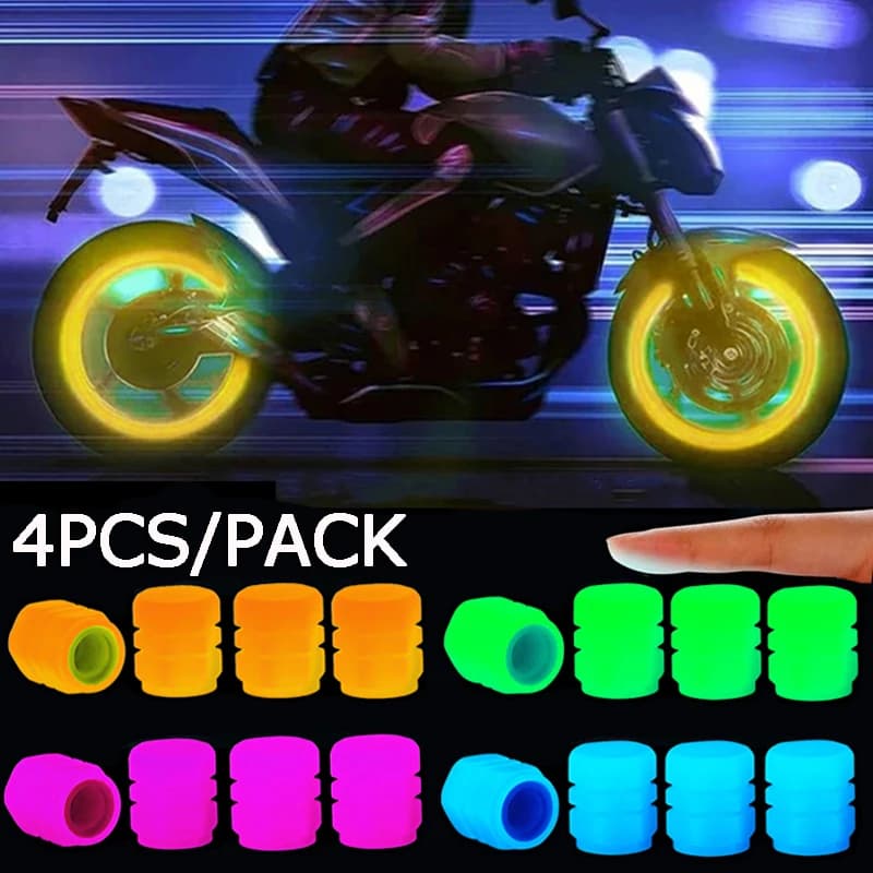 4/1PCS Luminoso Tappi Valvola Fluorescente Notte Incandescente Auto Moto Bicicletta Ruota di Bici Mozzo del Pneumatico Luminoso Stelo della Valvola Tappi Decori