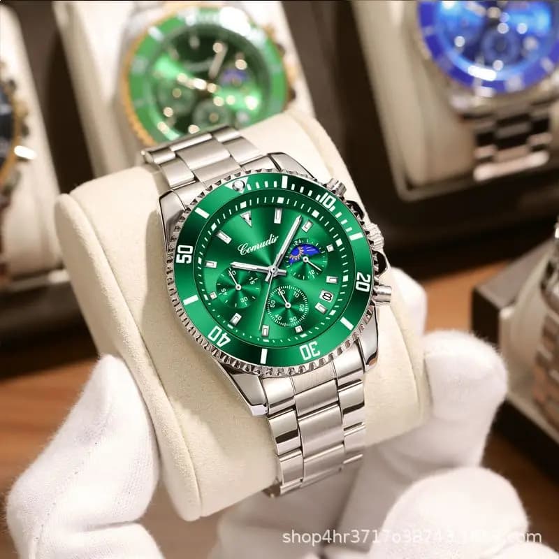 Orologio True Three Eyes da uomo Green Water Ghost Series Night Glow Orologio impermeabile Orologio sportivo Vip Orologio da uomo Orologi di lusso al quarzo