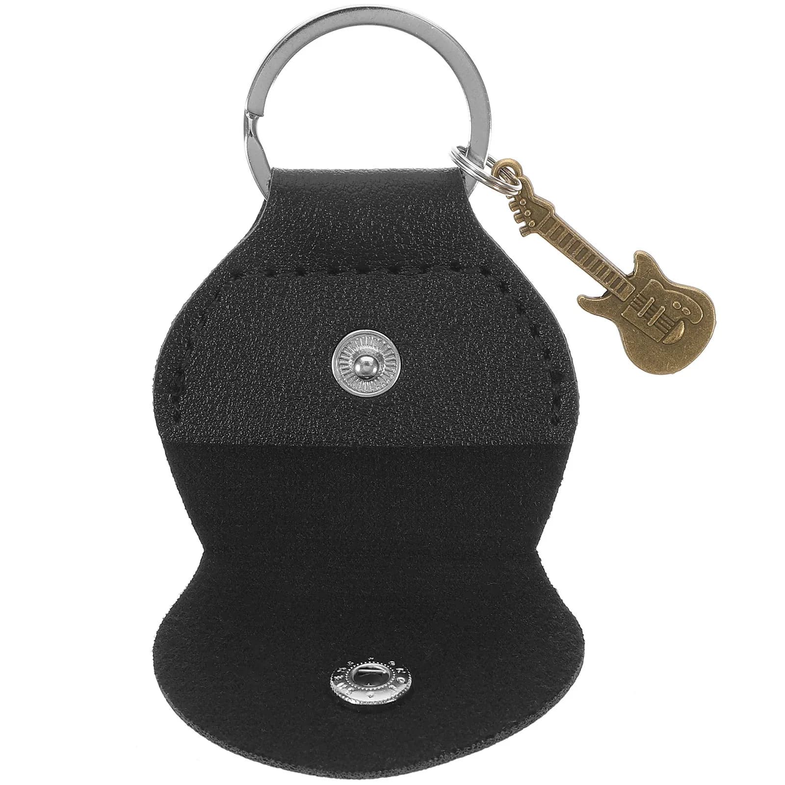 Borsa per plettri da chitarra in materiale premium, custodia portatile con portachiavi, organizer per accessori e capotasto per chitarra