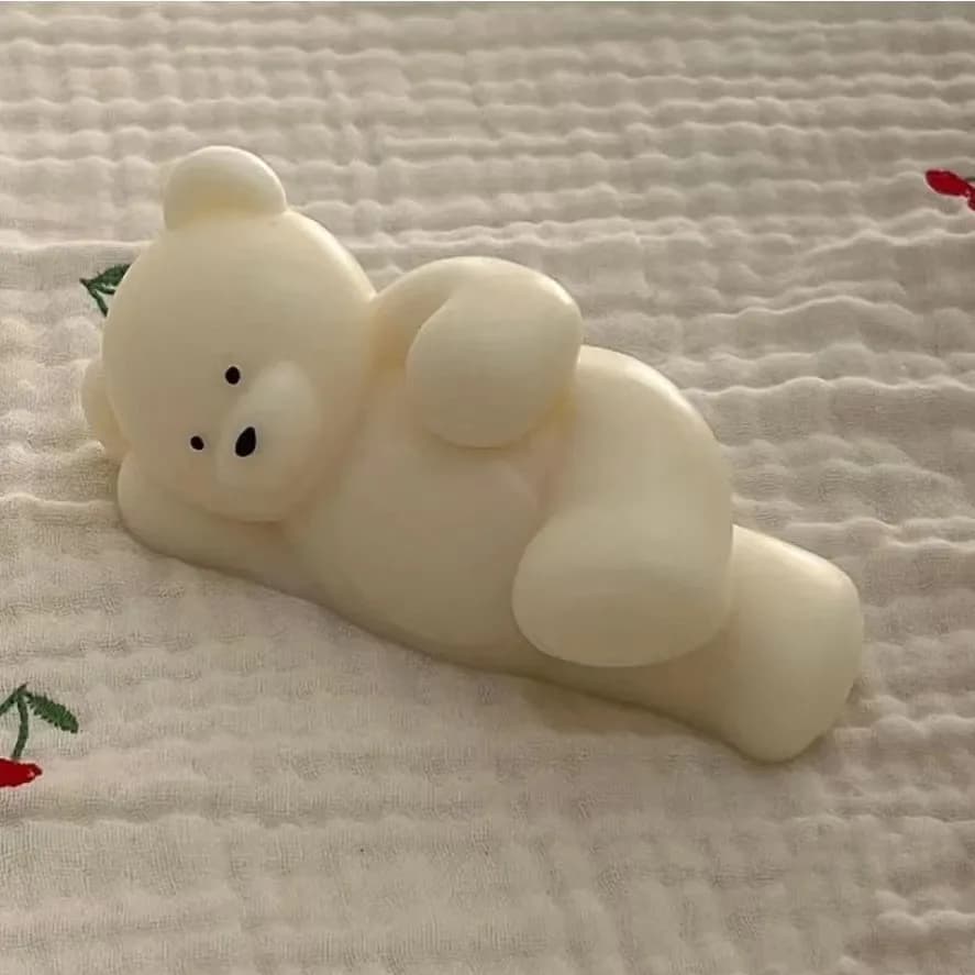 Kick Bear Candle Mold Silicone Gypsum Silicon Mold Cute Little Bear Plaster Molds