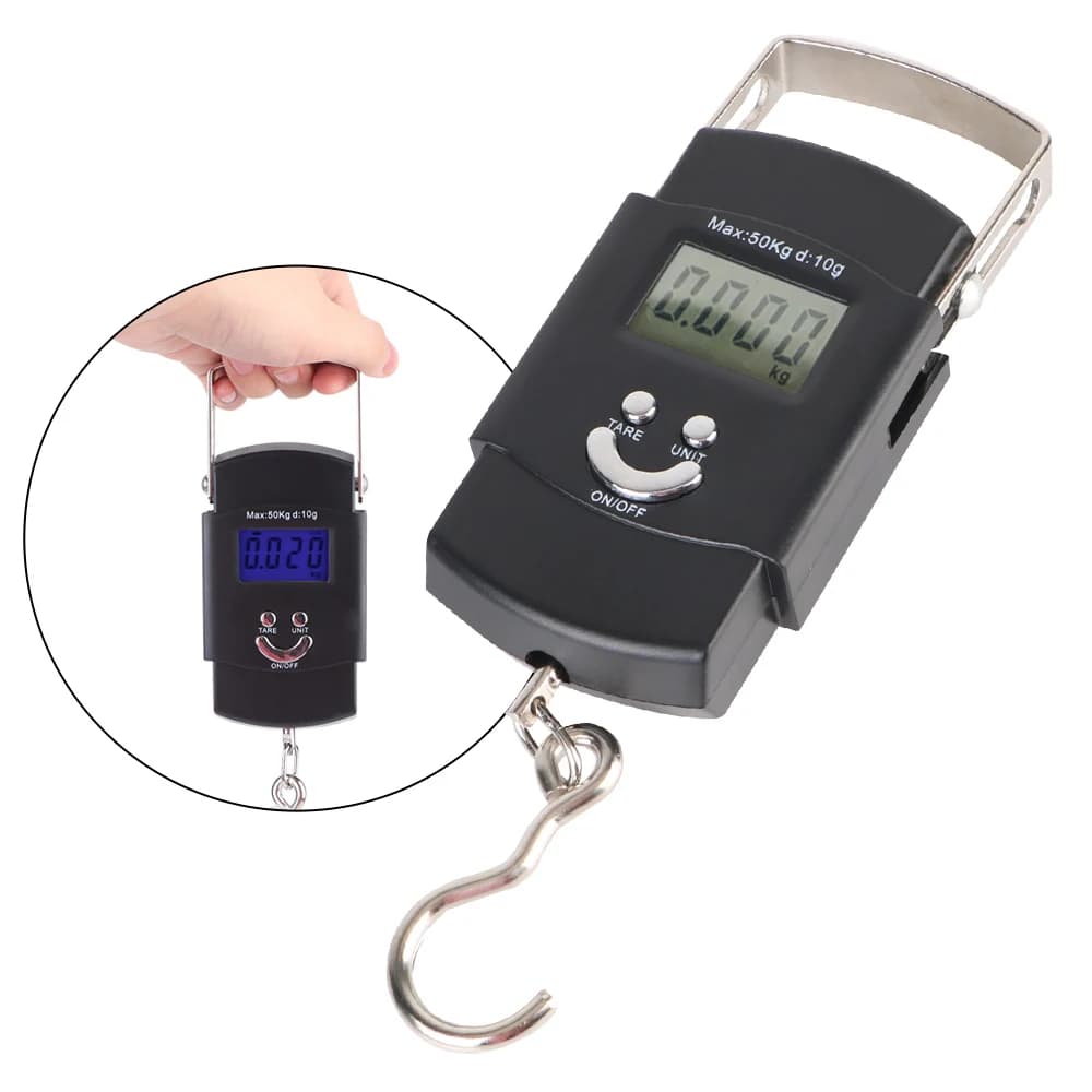 Hanging Digital Weighing Scale Home Tool LCD Electronic Scale for Fishing Luggage Travel 50Kg/110lb Portable