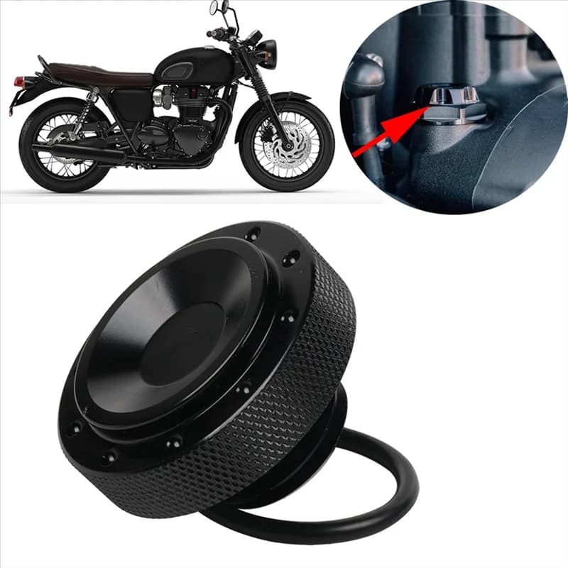 Moto Motore Tappo Olio Tappo Tappo Vite Serbatoio Bullone Dado Per TRIUMPH BONNEVILLE T100 T120 Parti (Nero)-X67A