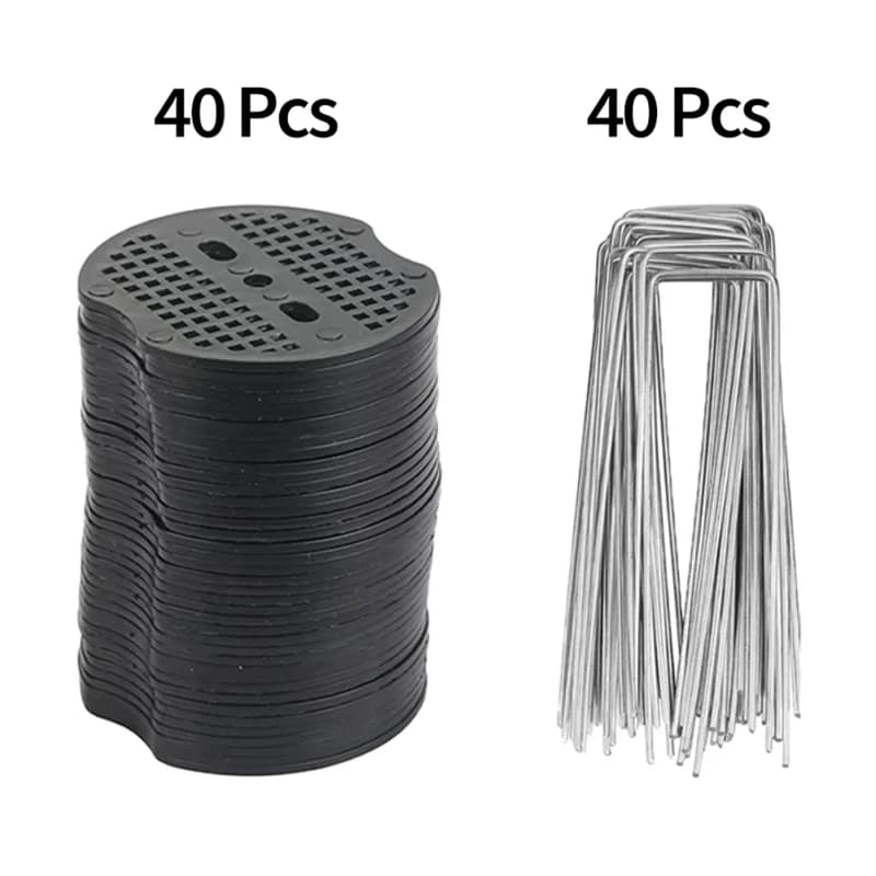 Picchetti da giardino a forma di U Pellicola per chiodi a terra Pioli fissi Strumenti di fissaggio per giardinaggio adatti per il fissaggio di tubi di irrigazione esterni