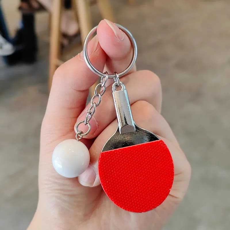 Simulazione creativa Racchetta da ping pong Simpatico portachiavi per auto Decorazione per borsa Fan Piccoli accessori regalo commemorativi