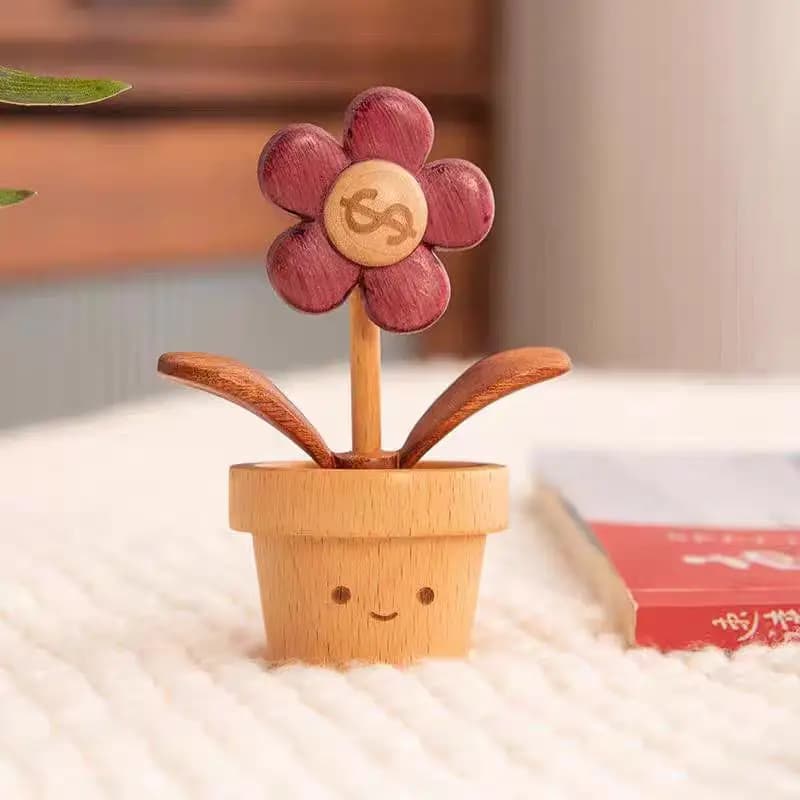 Lucky 'Money Blossom' Wooden Car Diffuser Figurine Cute Healing Home Decor Scent Diffuser Perfect Creative Gift Friends Besties