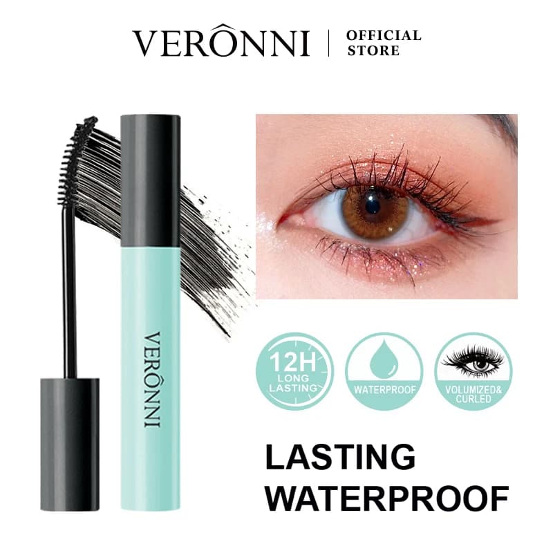 Mascara VERONNI with Scovolino Curvo Nero – Ergonomic design that adapts to the Curva degli Occhi, Resistant to the Swamps and Long Life, Volumizing and Extinguishing