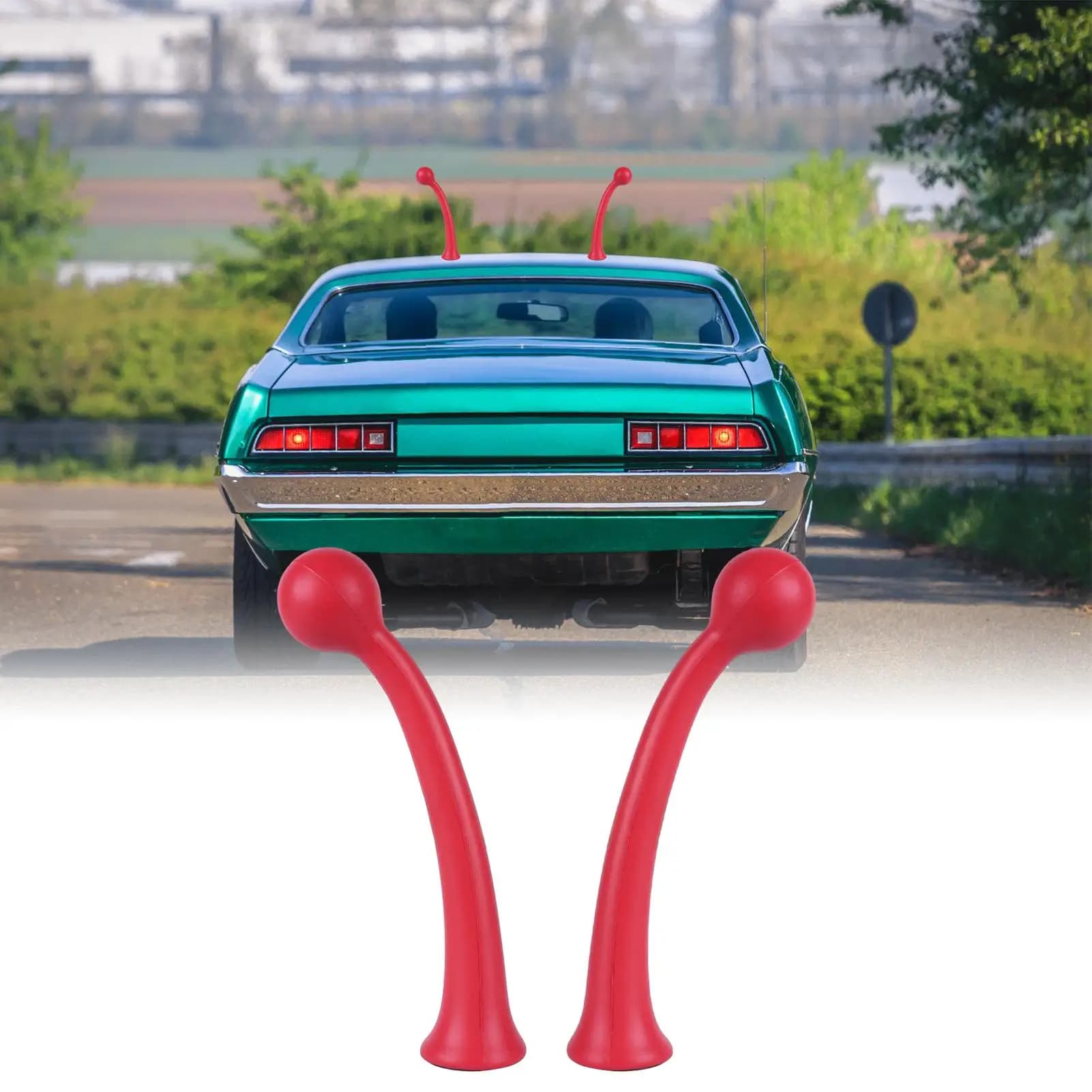 2 pieces funny tentacles of snail decal car roof self-adhesive decoration in polyurethane for SUV sedan truck outside, car accessories