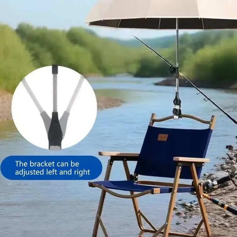 Y1UC Outdoor Chair Shade Rack Umbrella Mount with Spring Clip for Fishing Cover