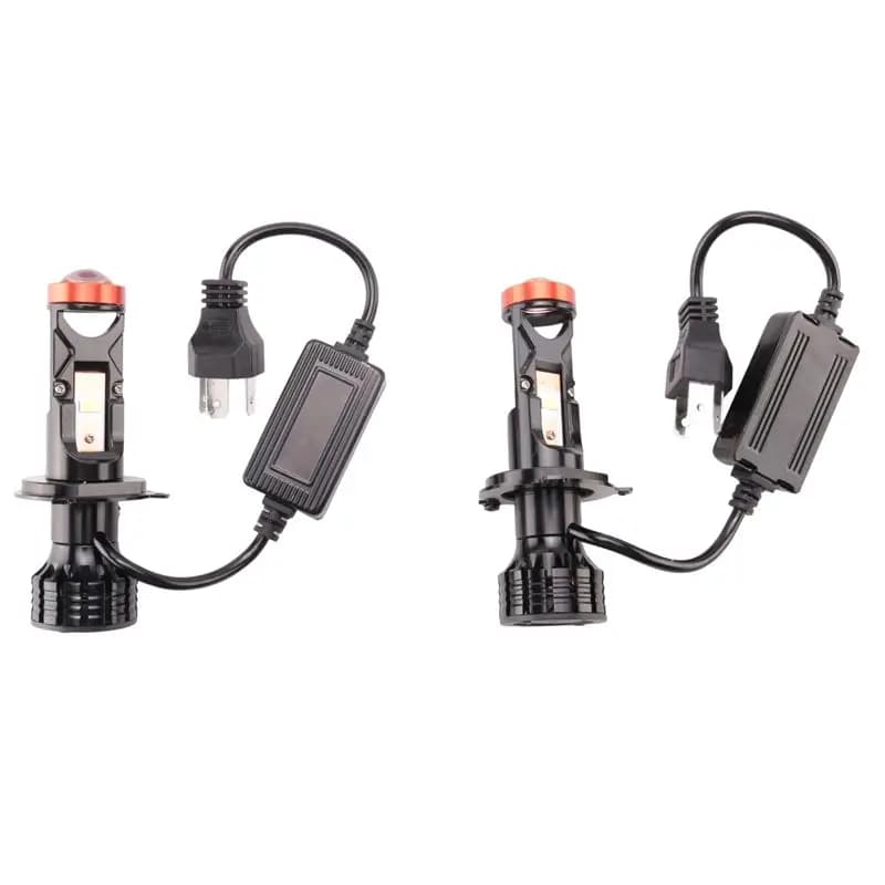 Proiettore LED Mini M93K-H4 con Lente 3D, 90W 25000LM, Kit di Conversione per Fari Moto e Auto, Hi/Lo
