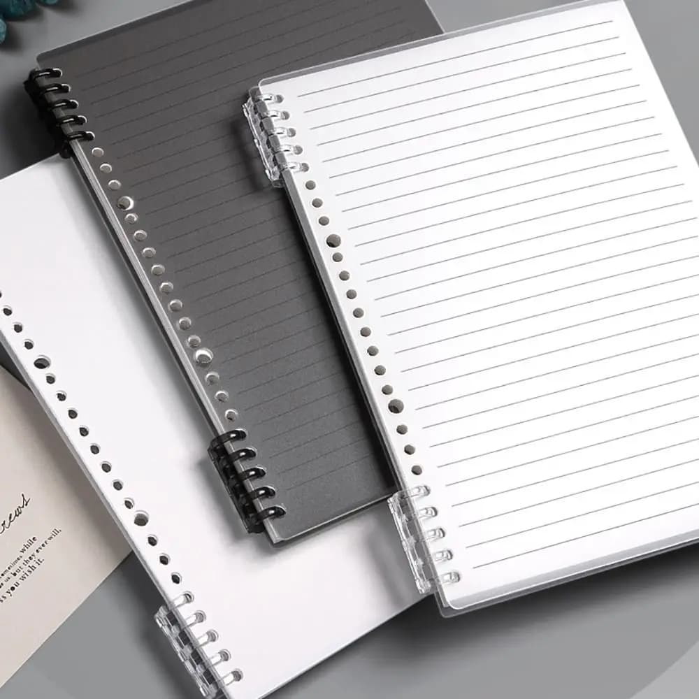 A4/A5 Loose-leaf Notebook 60Sheets Horizontal/Grid Inner Pages Sketchbook Transparent Detachable Notepad School Office