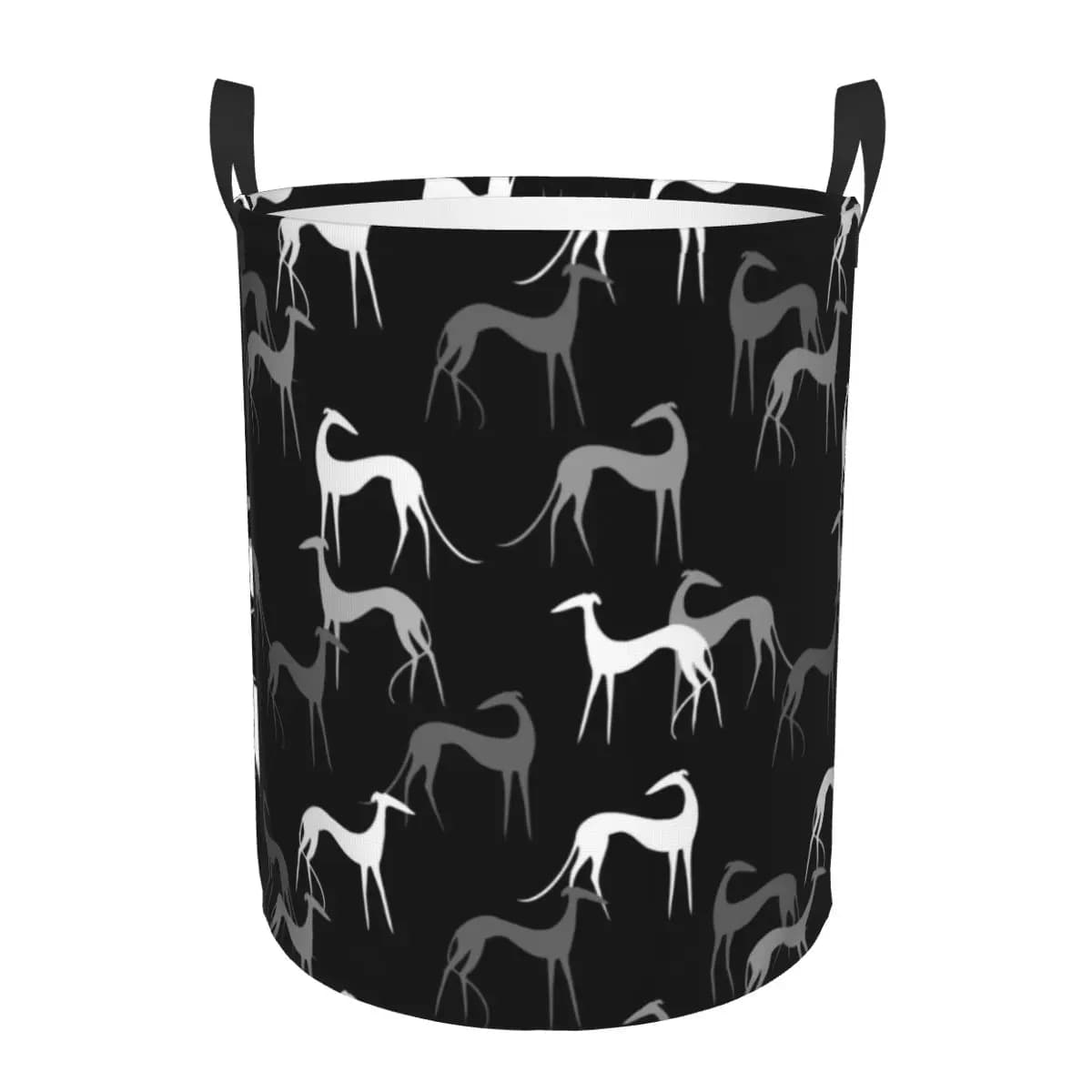 Cesto Portabiancheria Pieghevole Personalizzato per Levrieri e Whippet, Contenitore per Vestiti e Giocattoli