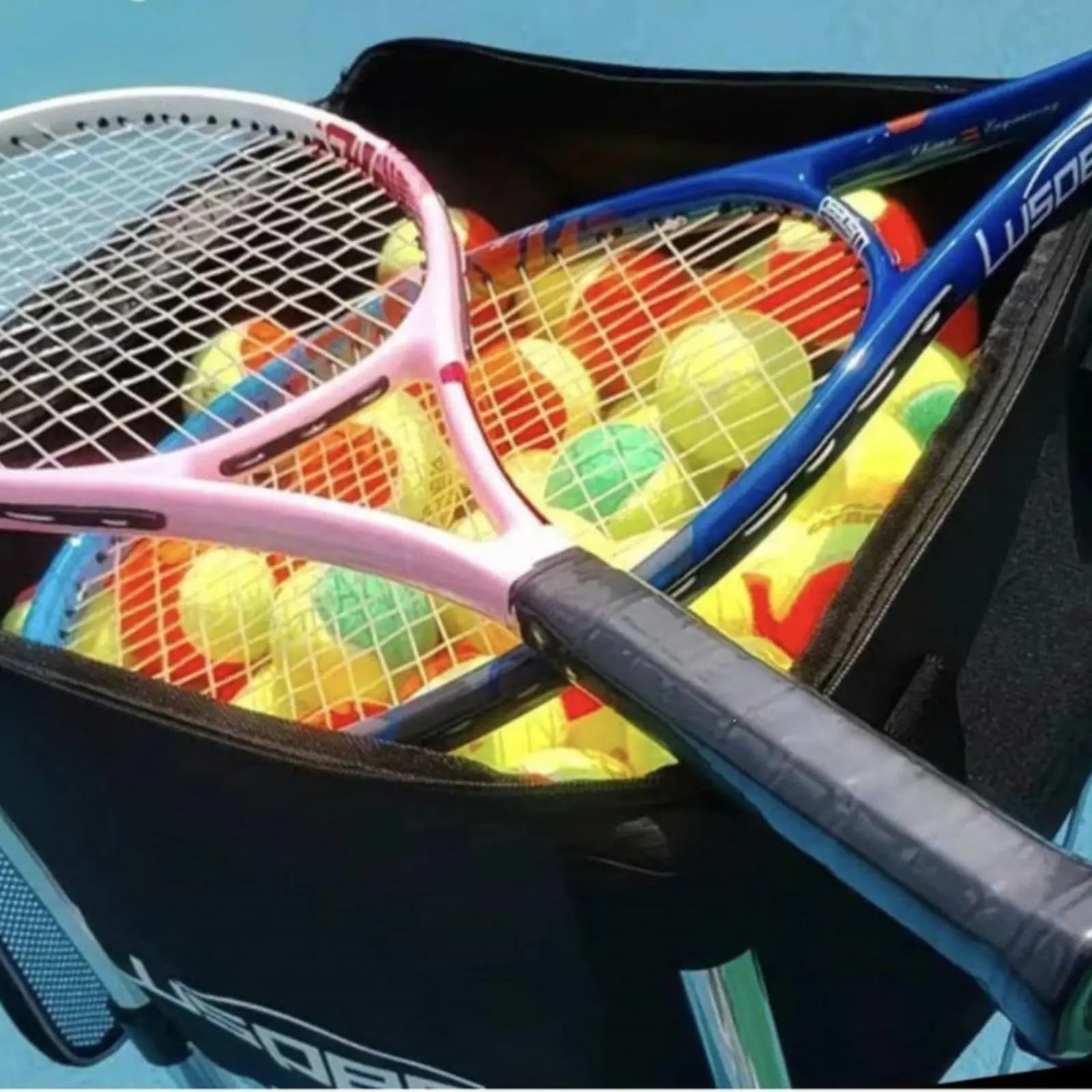 Outdoor Folding Storage Versatile Tennis Ball Basket Iron Structure Portable Cart for Training and Games