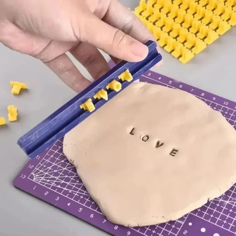 Utensili per Ceramica e Argilla Polimerica: Stampi per Lettere e Numeri, Pressa per Goffratura, Strumenti per Sigillatura e Goffratura Fai-da-te, Utensili per Barre Solide in Argilla