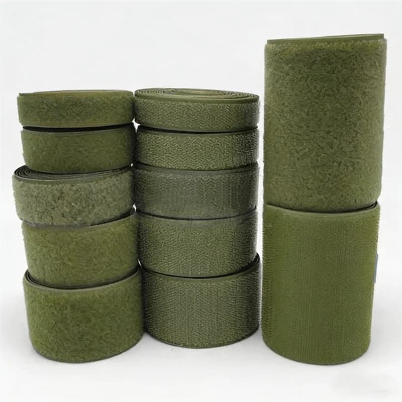 Nastro in nylon con chiusura a strappo verde militare per zaini, abbigliamento, bagagli, articoli per bambini, con gancio ad anello 2cm-10cm, decorazioni fai da te