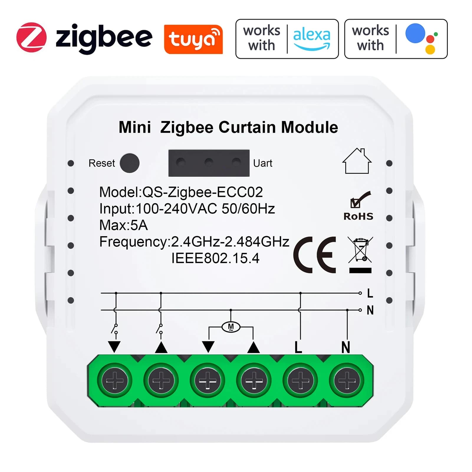 Tuya WiFi/ZIGBEE Smart Curtain Module Blinds Motor Home Intelligent Appliance Mobilephone APP tenda di controllo remoto