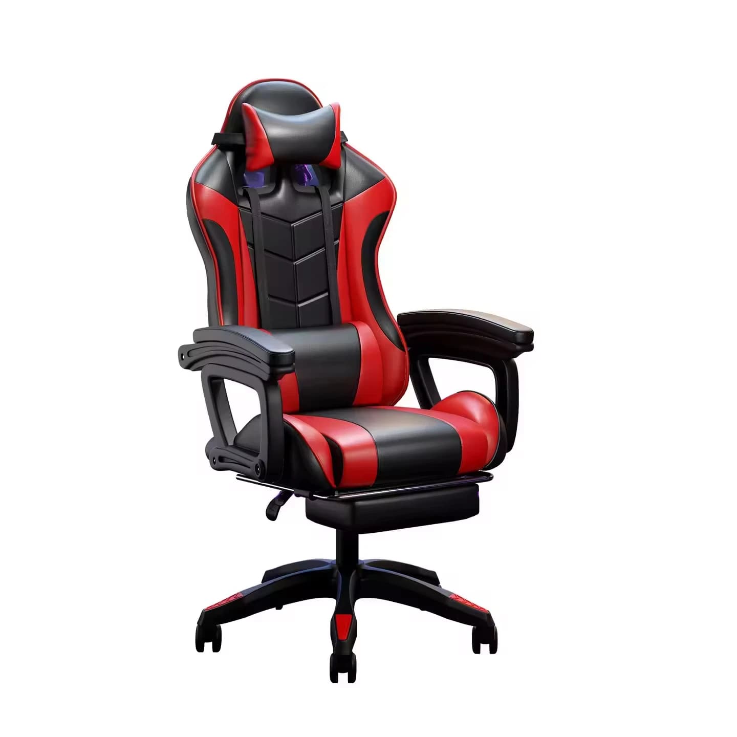 Sedia da gioco con funzione di massaggio, sedile da corsa reclinabile, poggiapiedi, cuscino lombare, sedia ergonomica per computer con schienale alto