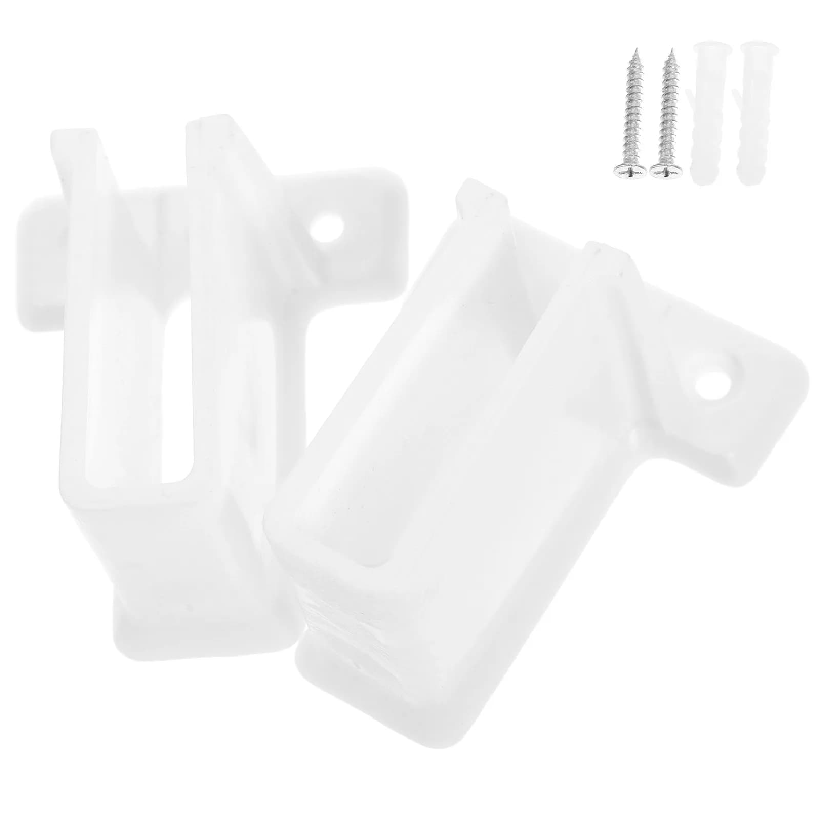 2Pcs Plastic Curtain Rod Holders Versatile Wall Brackets Stable Support Clips for Wire Shelves Closet Rod Holders Shelf Brackets