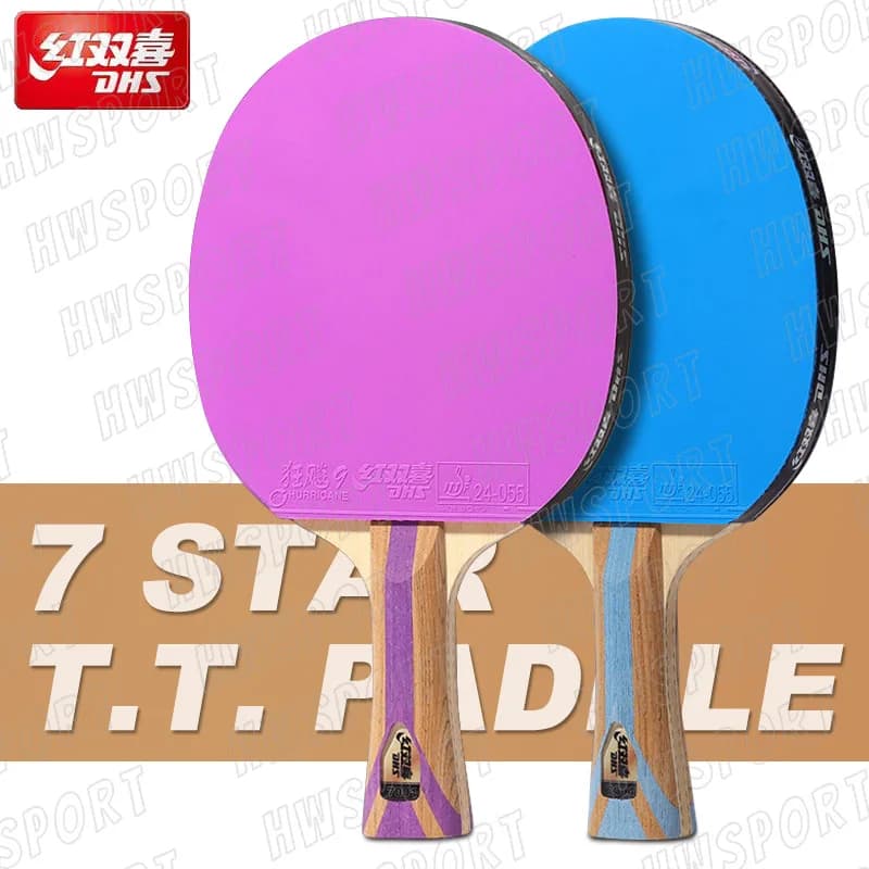 DHS 6 Star Color racchetta da Ping Pong 7 stelle Ping Pong racchetta da Paddle Bat Hurricane 9 gomma foreghand appiccicosa Hurricane 3 Backhand