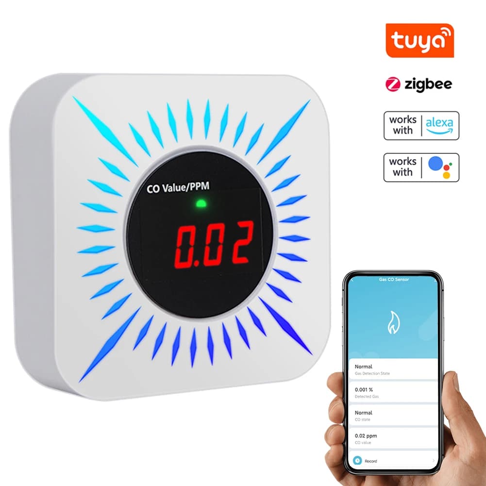 Rilevatore di Perdite di Gas Combustibili e Monossido di Carbonio Tuya ZigBee, Tester Portatile Multifunzionale per Concentrazione di Gas