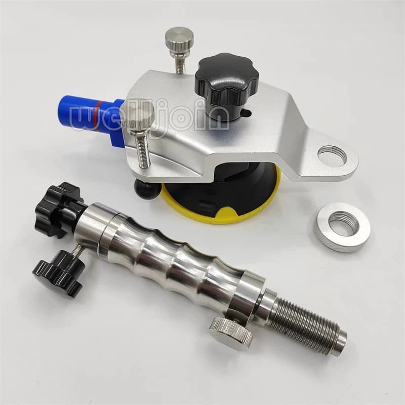 Car Front Windshield Stainless Steel Injection Pump + Adjustable Diameter 3 Inch Vacuum Suction Cup Windshield Crack Repair Tool