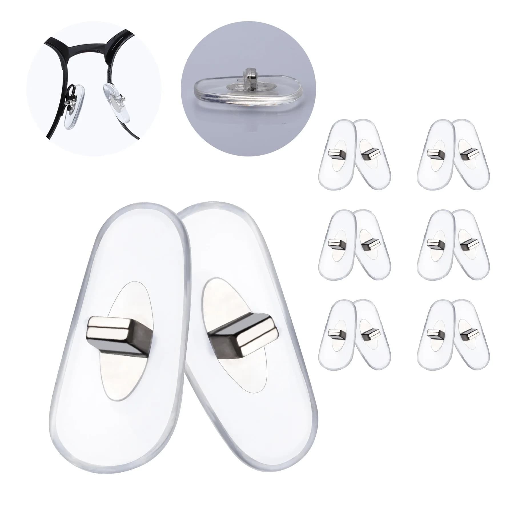 Glintbay Silicone Rubber Nose Pads 100% Precise-Fit Replacement Nosepads for Ray-Ban RB8052 61mm Sunglasses