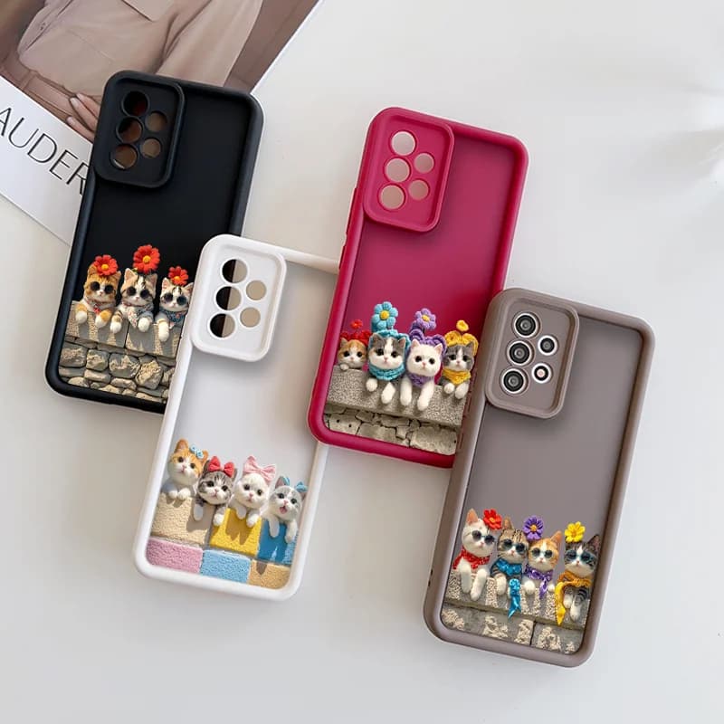 Creative Soft Cover with Cat Print with Sunglasses for OPPO Reno 13F 12 11 10 Pro Plus A58 Find X3 X5 X7 Lite
