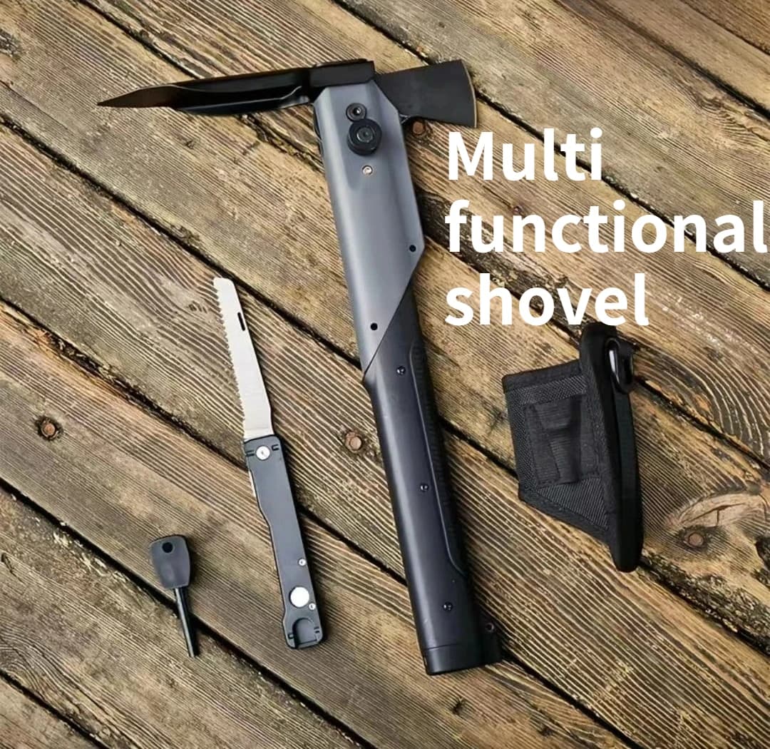 Pala Multifunzionale Pieghevole per Campeggio e Sopravvivenza, Attrezzo Militare Portatile per Protezione e Salute all'Aperto