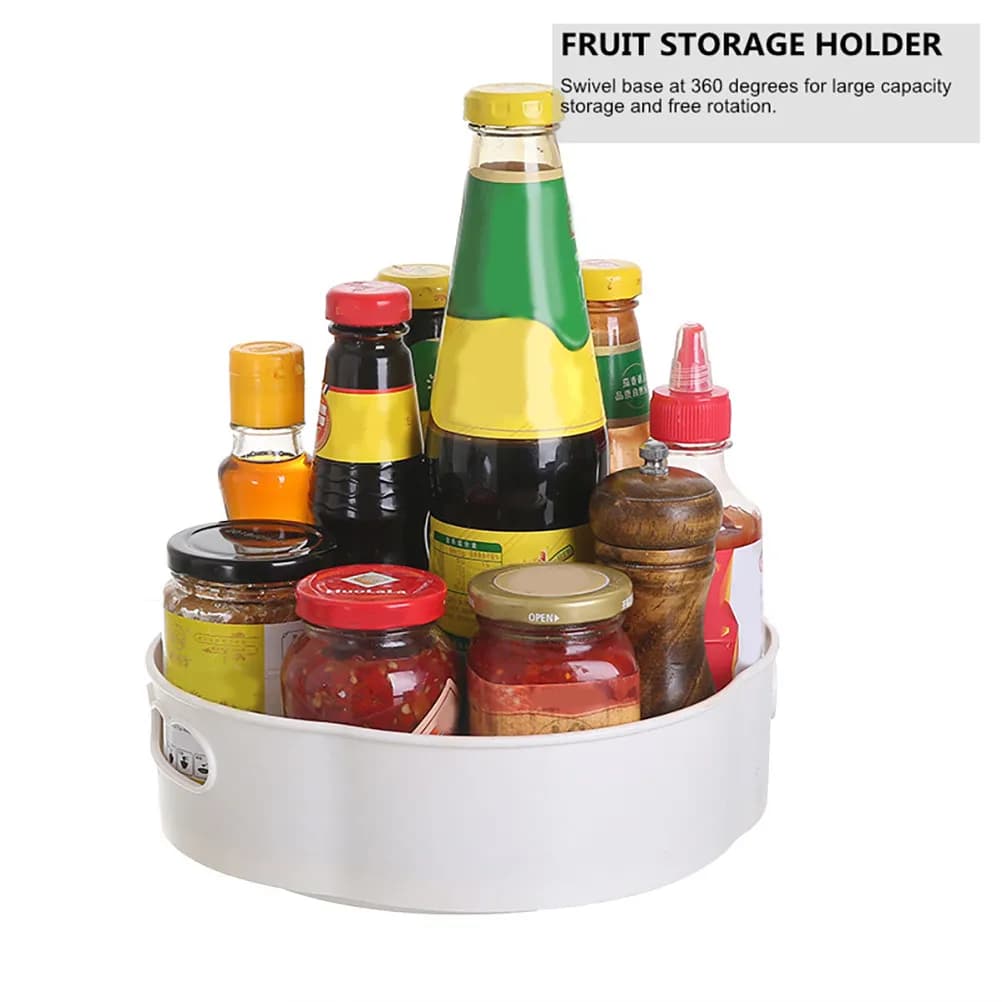 Vassoio portaoggetti girevole antiscivolo con base girevole a 360 gradi, organizer interno ispessito per cucina, bagno, scrivania, cosmetici