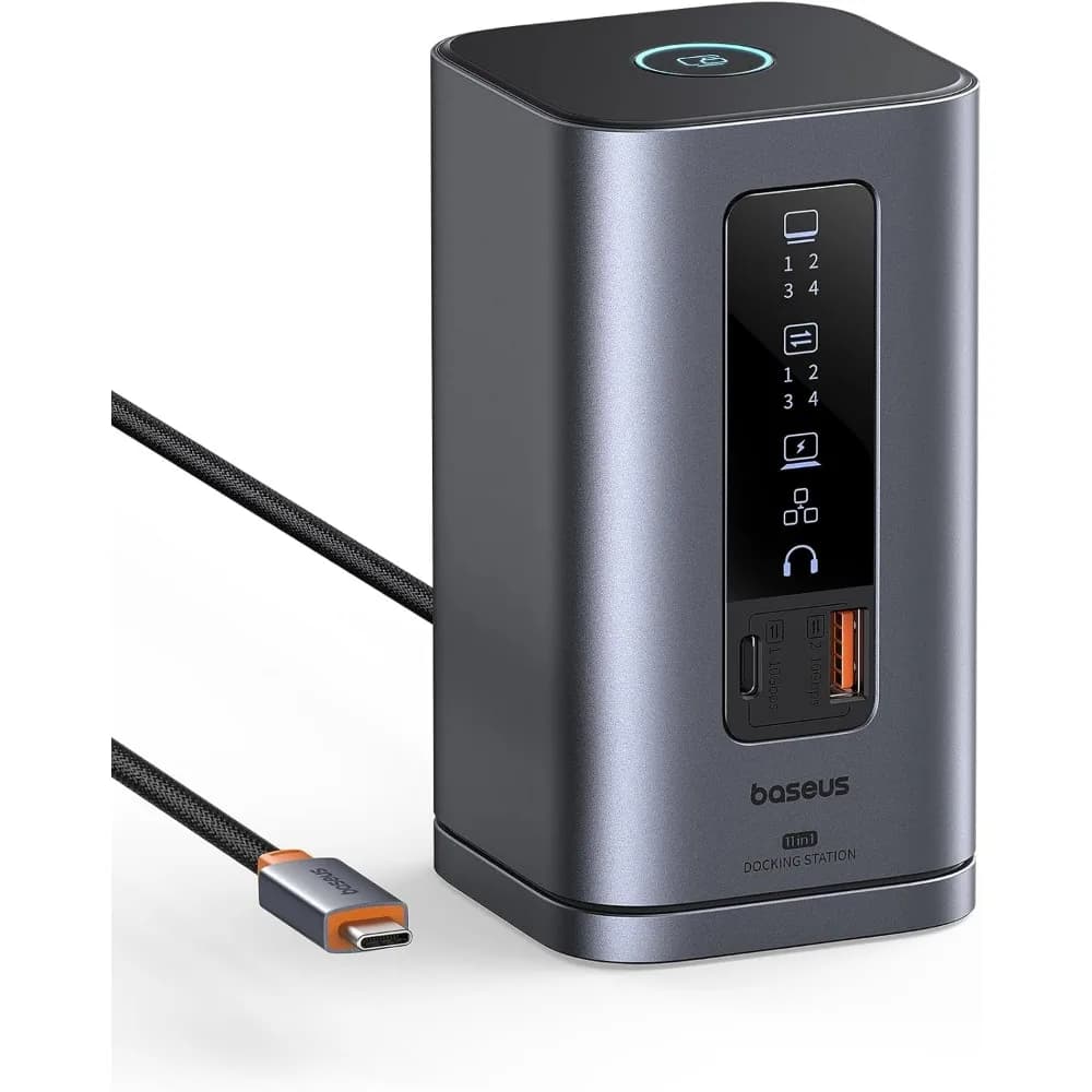 Docking station 11 in 1 con triplo display, HDMI/DP 4K, porte USB da 10 Gbps, Gigabit Ethernet e PD da 100 W per laptop