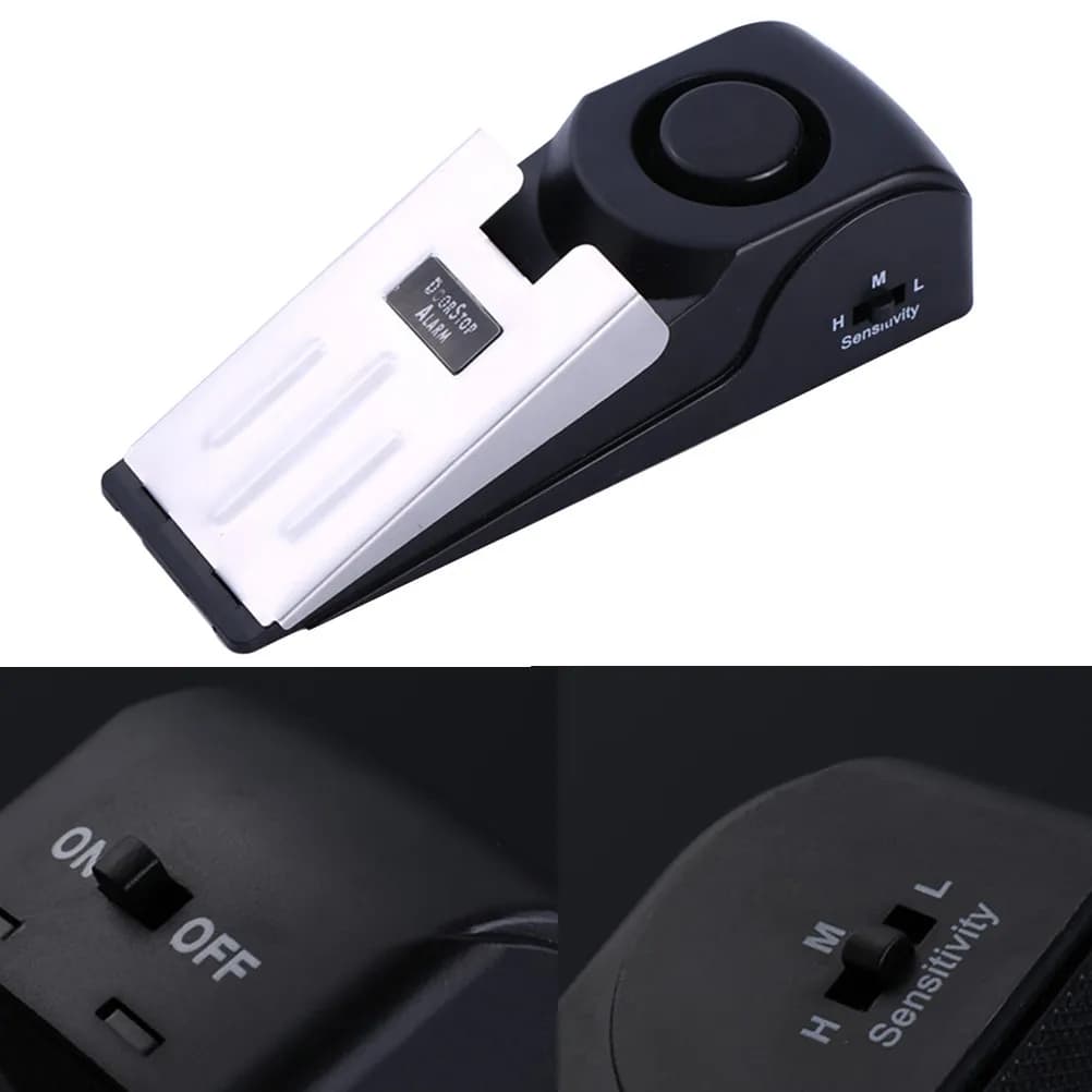 2 Pezzi Allarme Fermaporta, Dispositivo di Sicurezza per Casa, Ufficio, Viaggio, Facile da Usare, Fermaporta in Metallo con Allarme Sonoro Forte, Antiscivolo