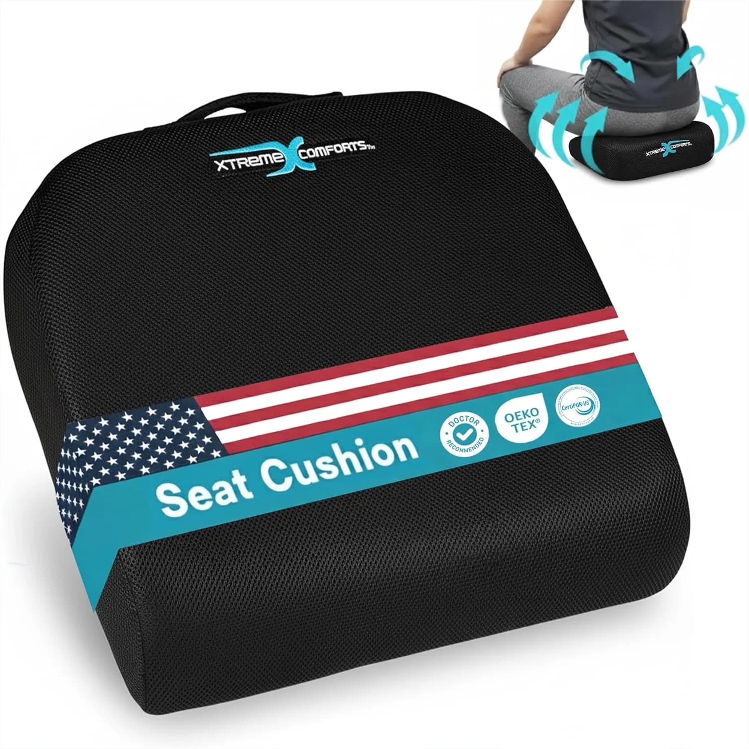 Cuscino Ergonomico in Memory Foam per Sedia da Ufficio, Auto, Sedia a Rotelle - Supporto e Comfort