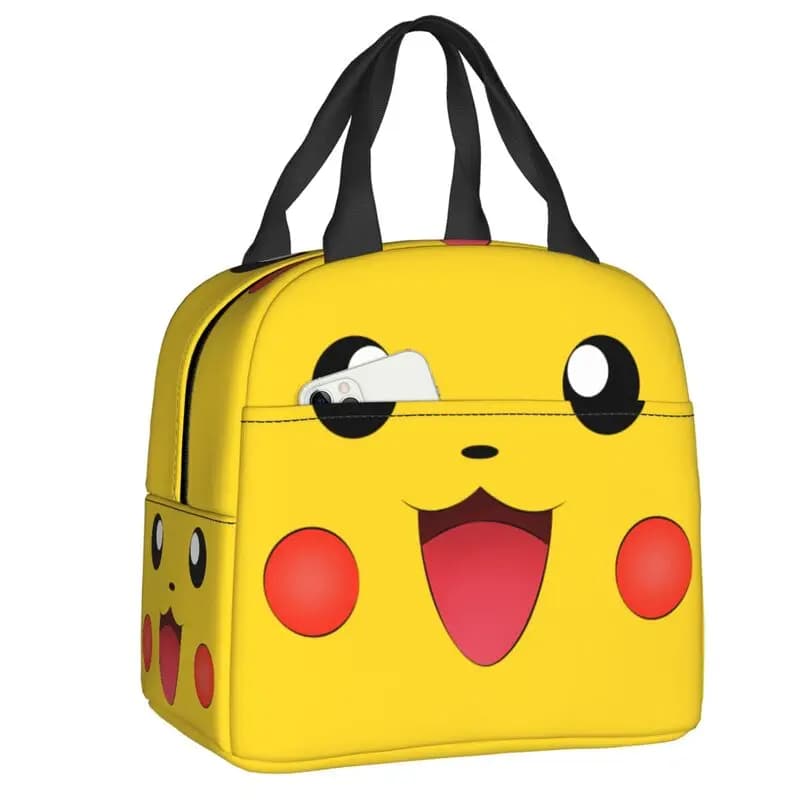 Borsa termica per il pranzo P-Pokemon Pikachu, per la scuola, l'ufficio, borsa termica impermeabile, borsa termica per il pranzo, borsa termica per contenitori per alimenti da donna